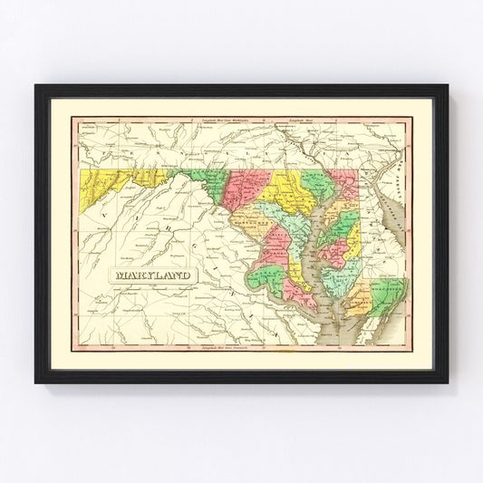 Vintage map of Maryland, 1831