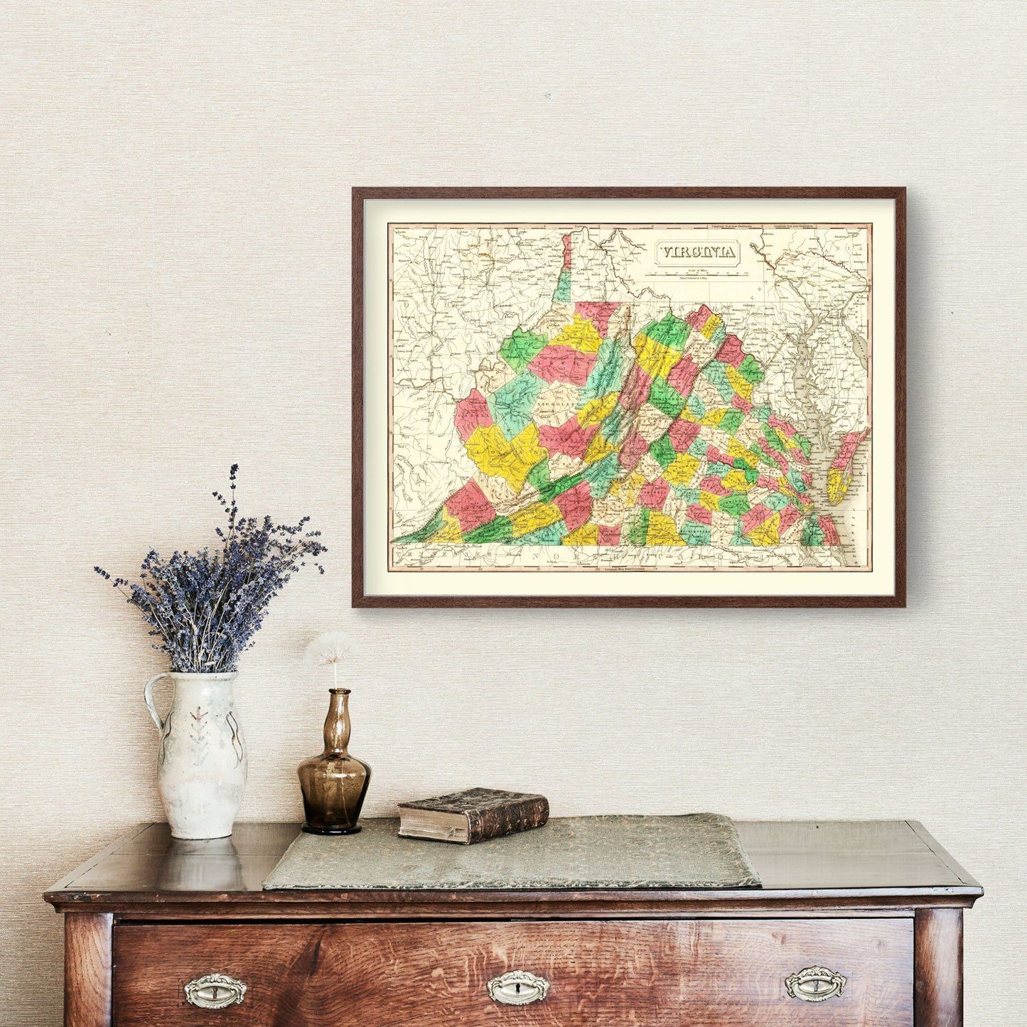 Vintage Map of Virginia, 1831