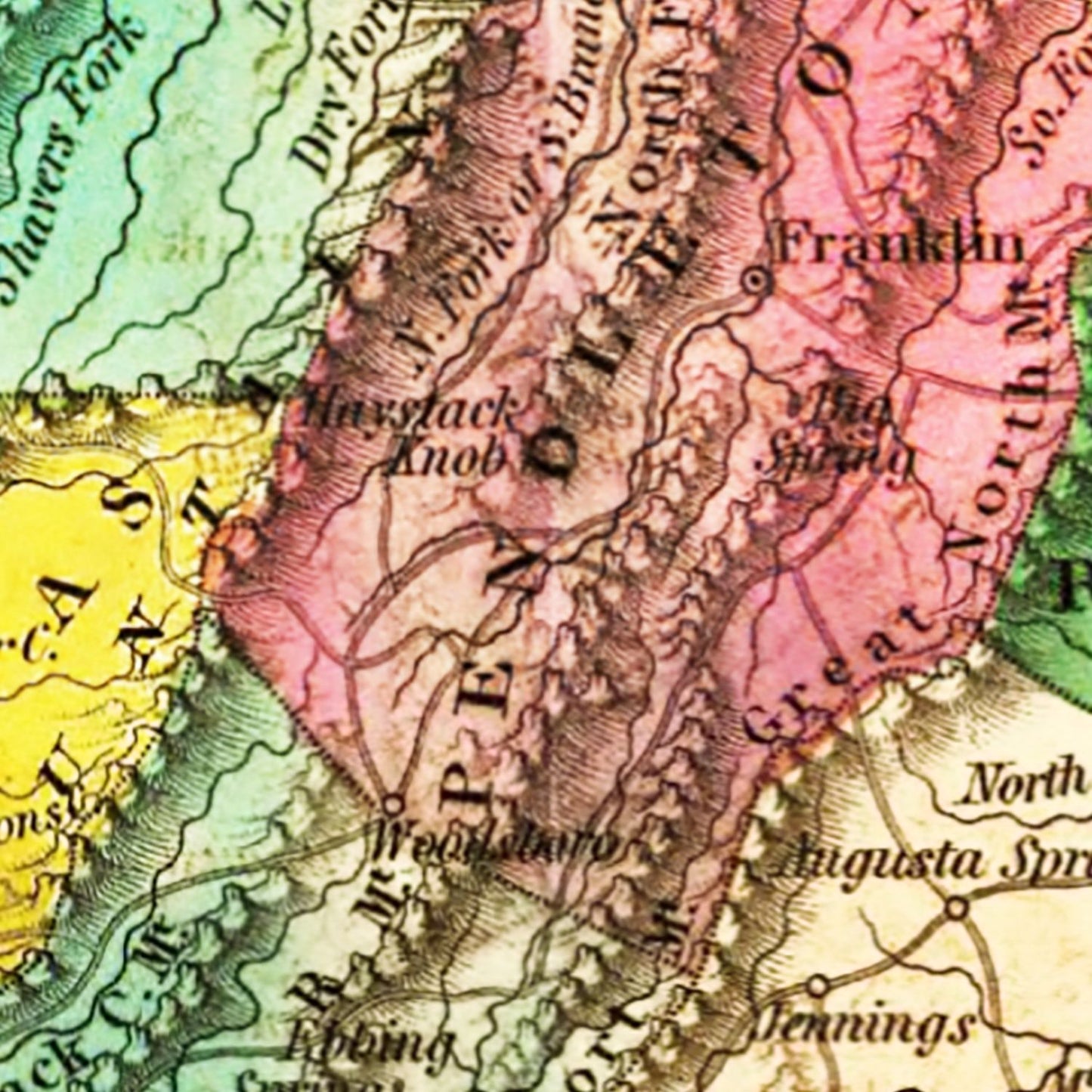 Vintage Map of Virginia, 1831