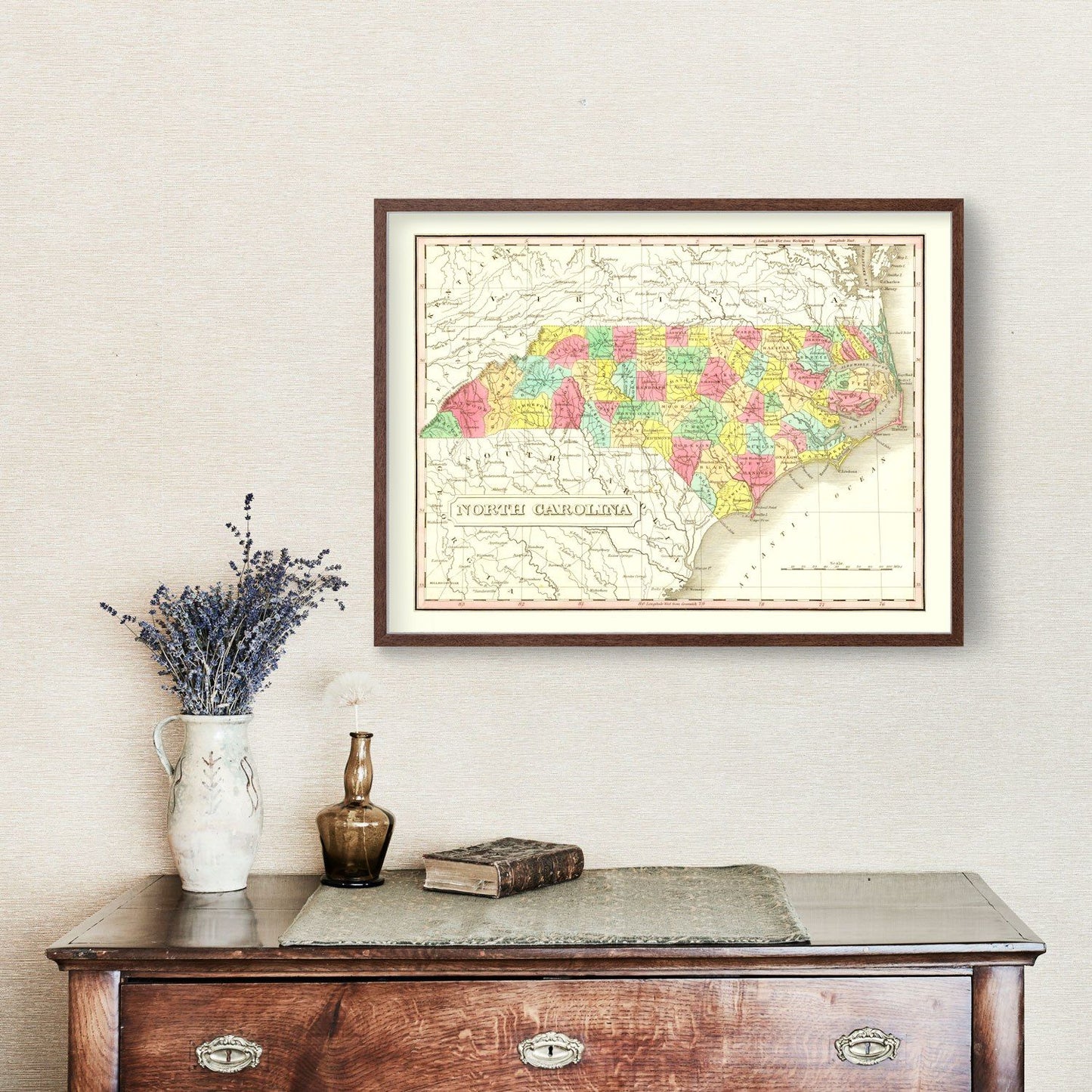 Vintage Map of North Carolina, 1831