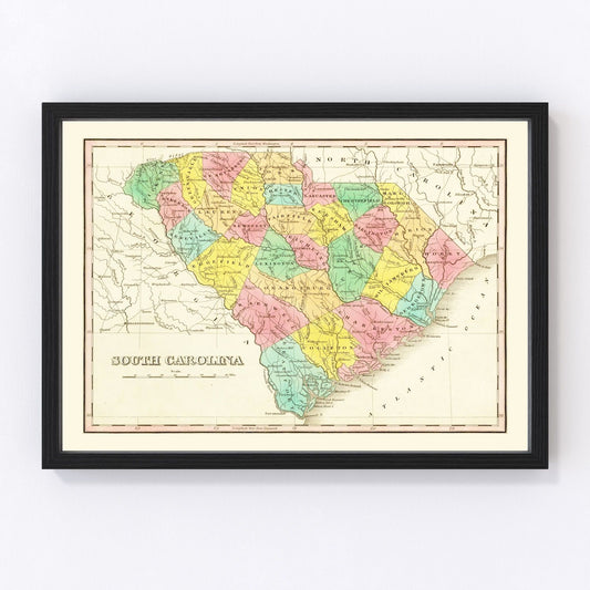 vintage map of South Carolina, 1831