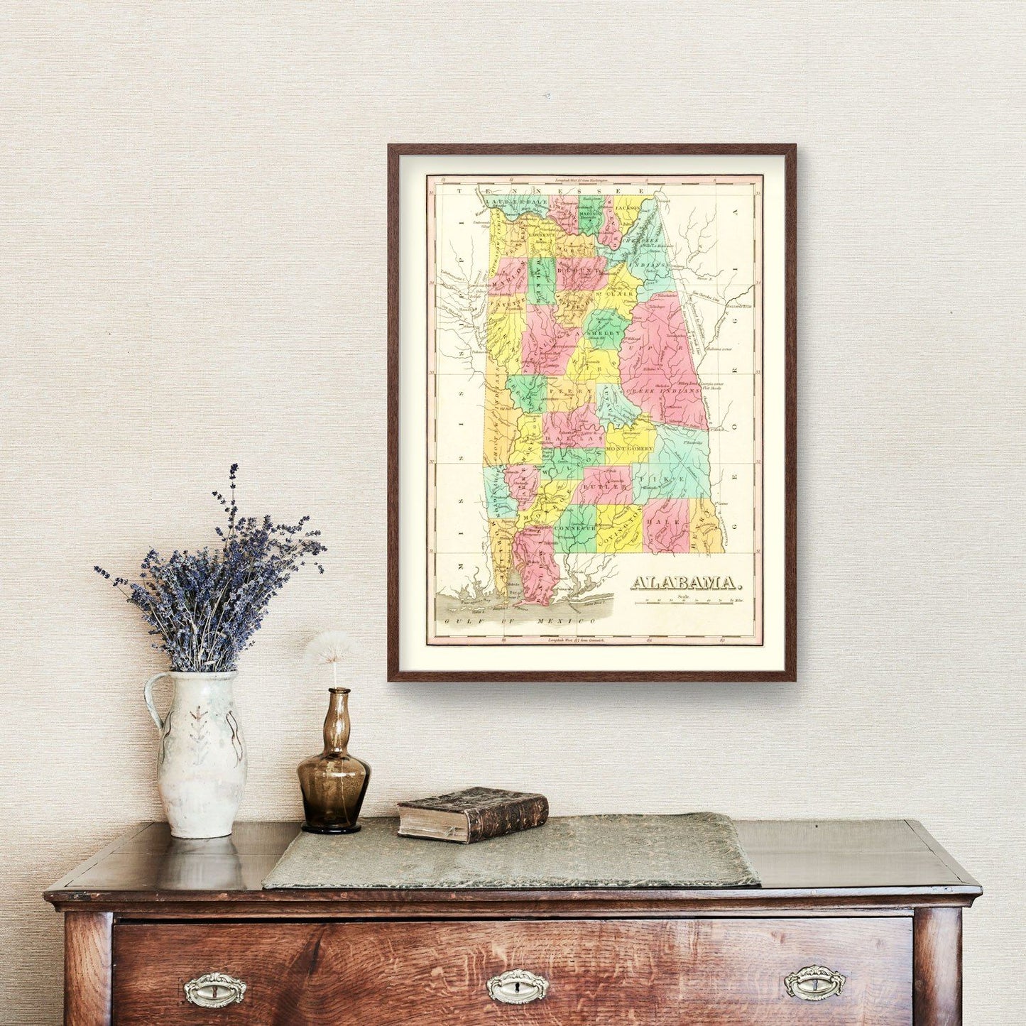 Vintage Map of Alabama, 1831
