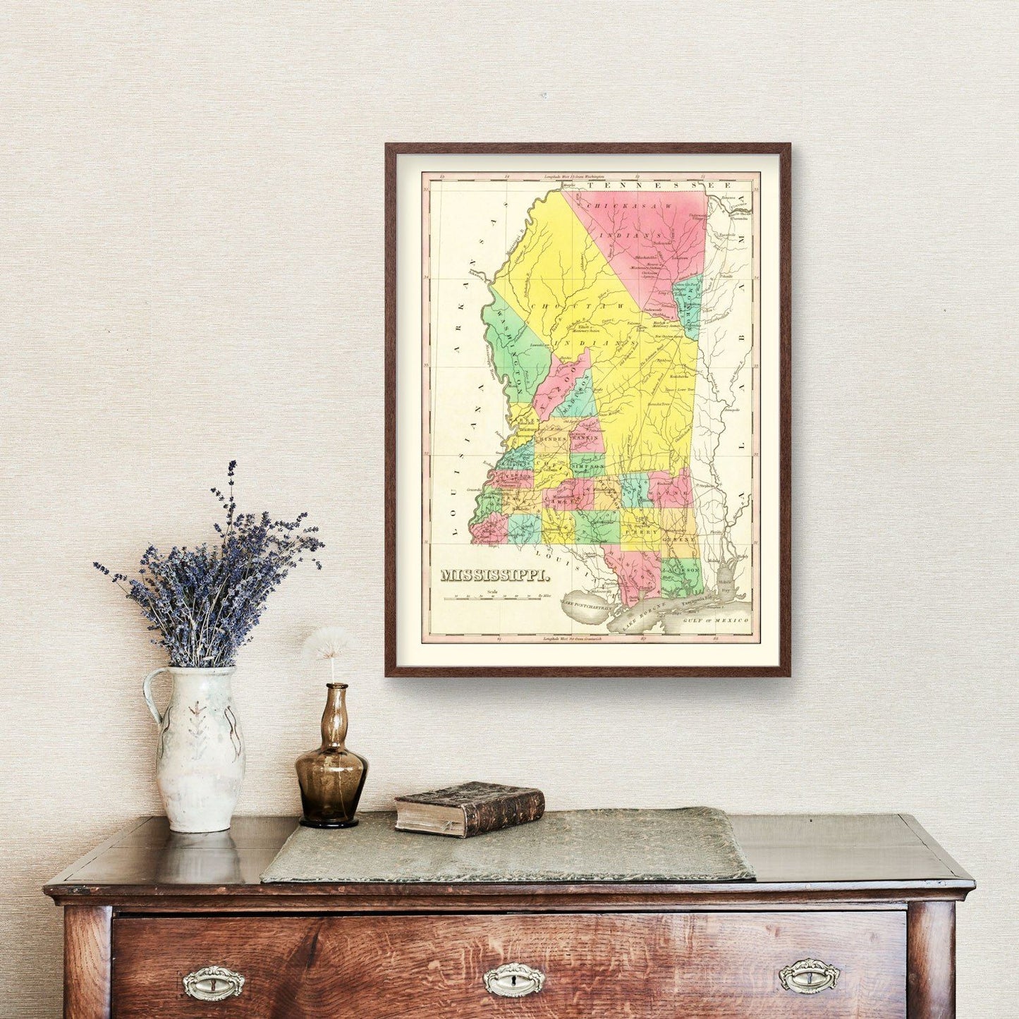 Vintage Map of Mississippi, 1831
