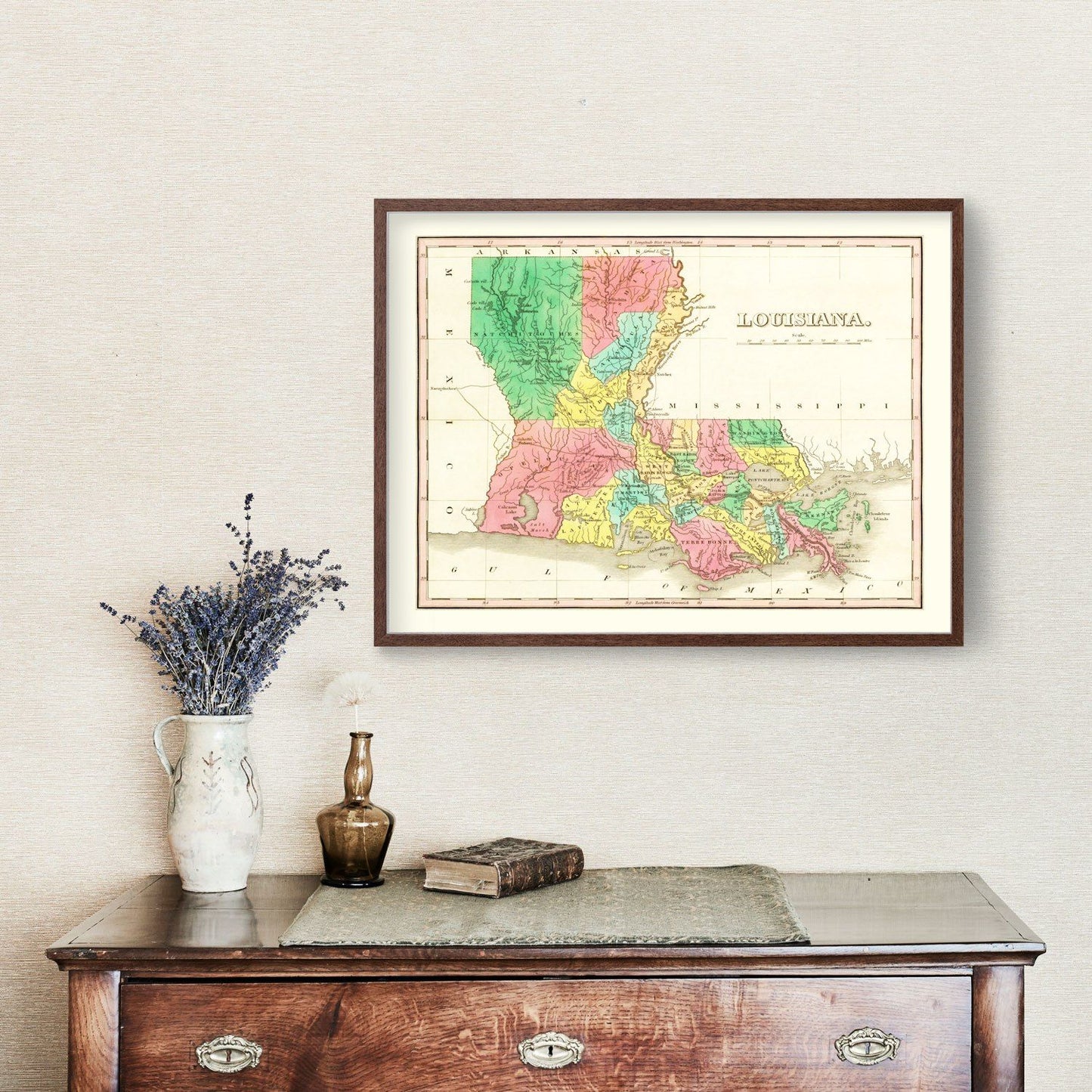 Vintage Map of Louisiana, 1831