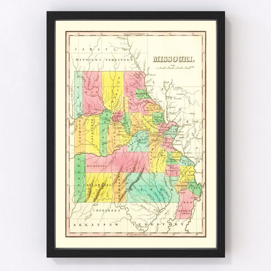 Vintage map of Missouri, 1831