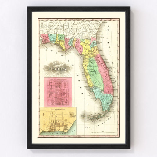 vintage map of Florida, 1831