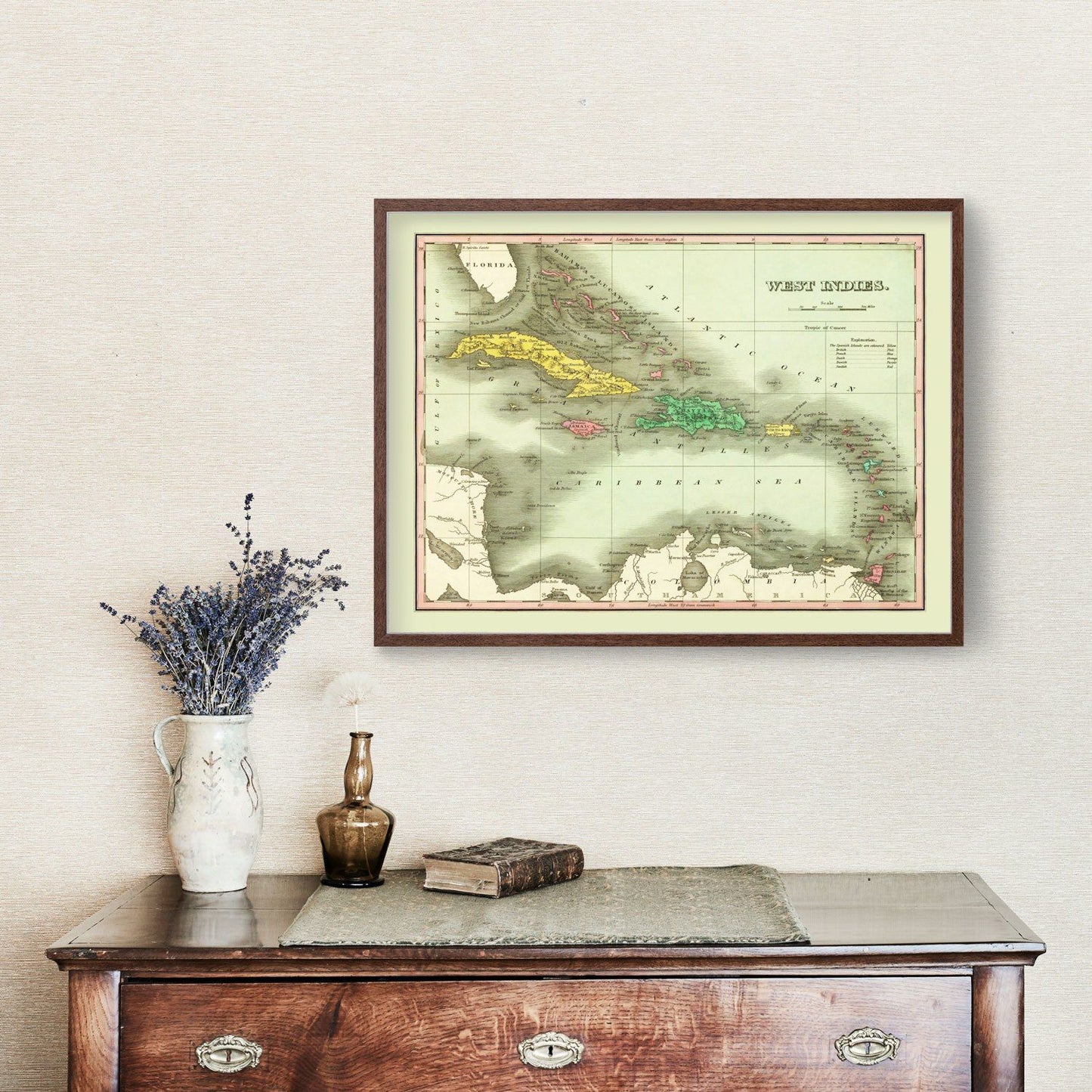 Vintage Map of the West Indies, 1831