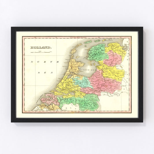 Vintage map of Holland, 1831