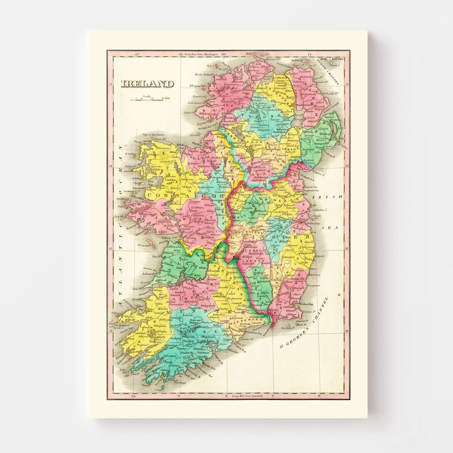 Vintage Map of Ireland, 1831
