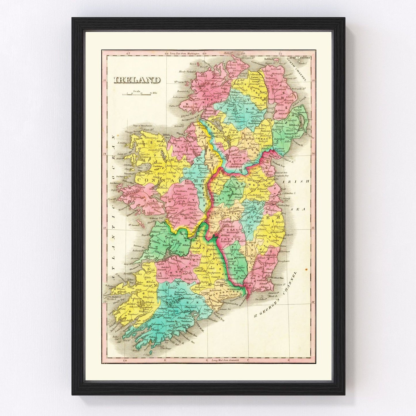 Vintage map of Ireland, 1831