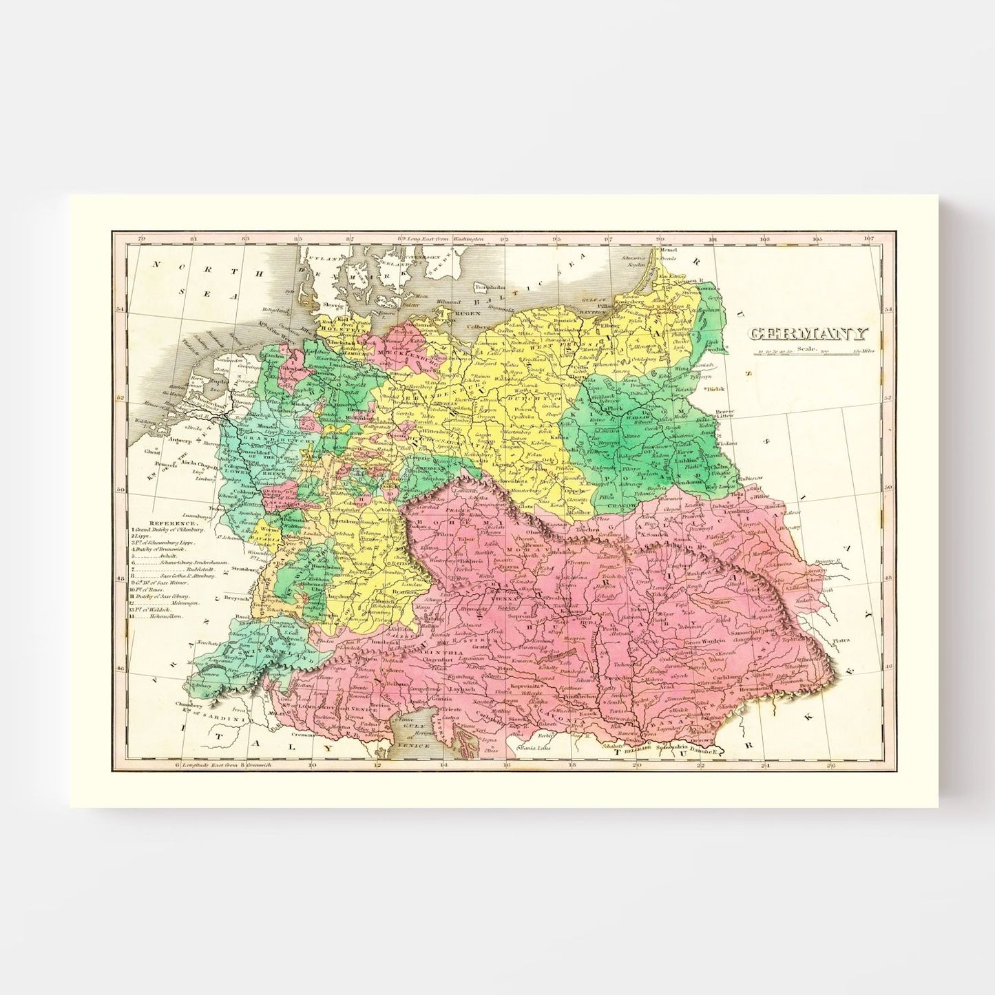 Vintage Map of Germany, 1831