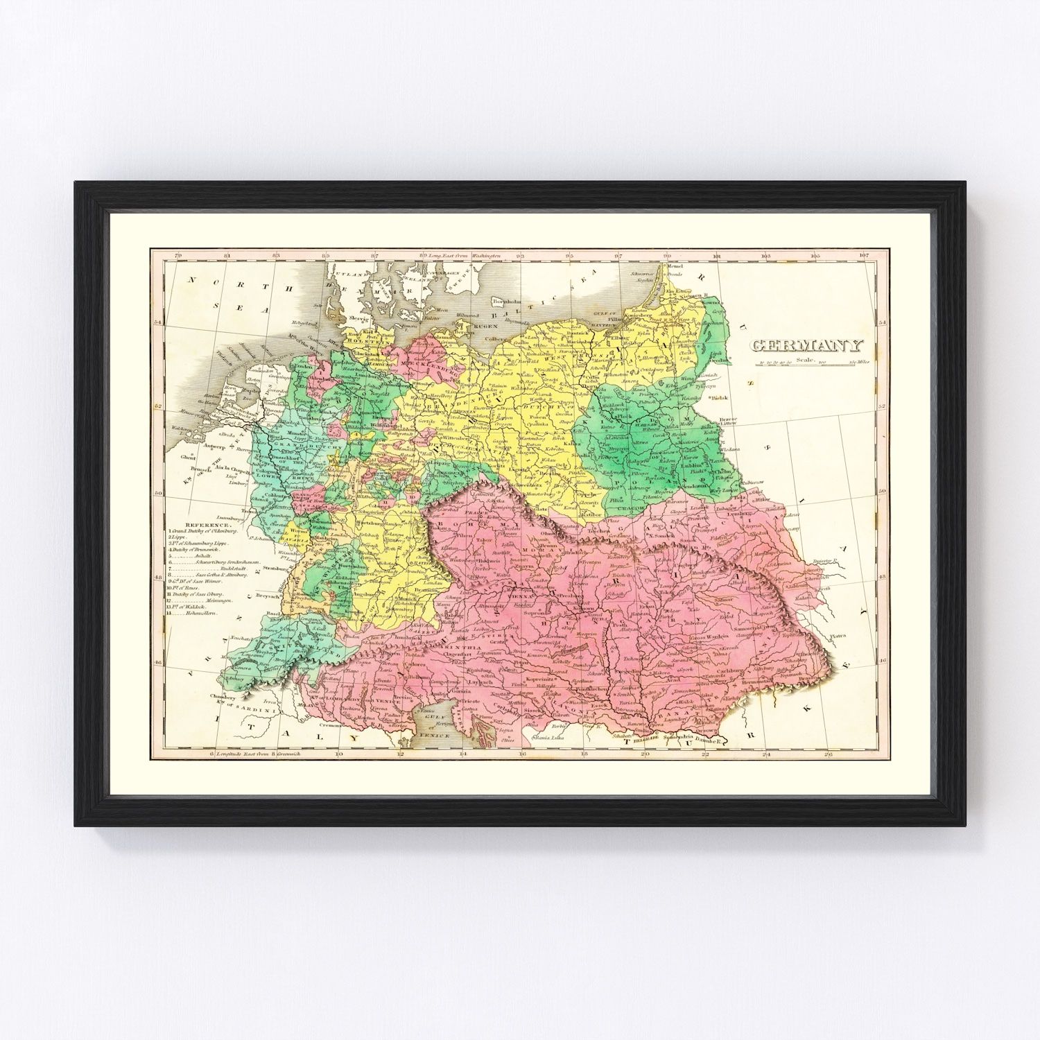 Vintage map of Germany, 1831