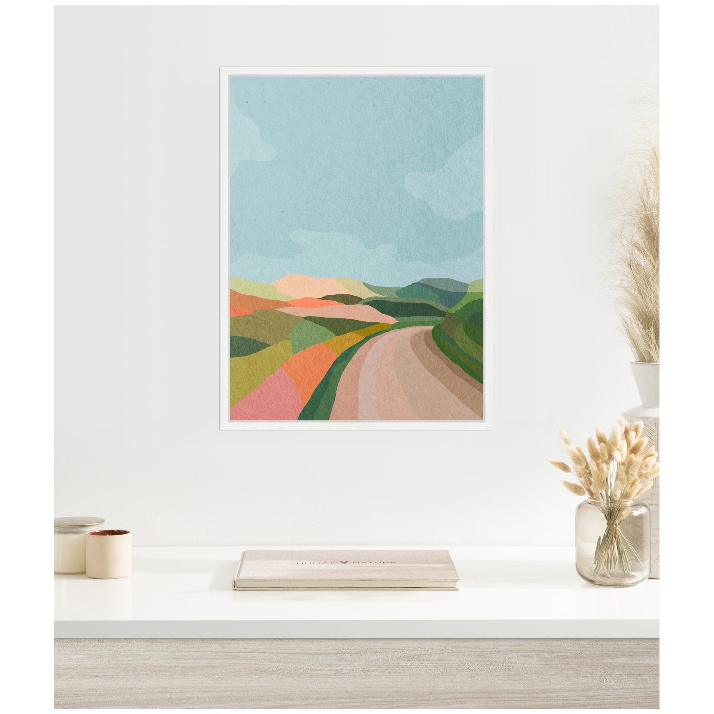 Winding Country Lane Framed Canvas Wall Art