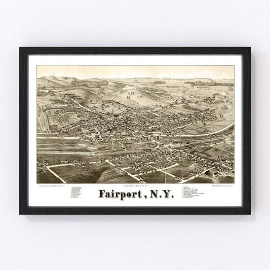 vintage map of Fairport, New York, 1885