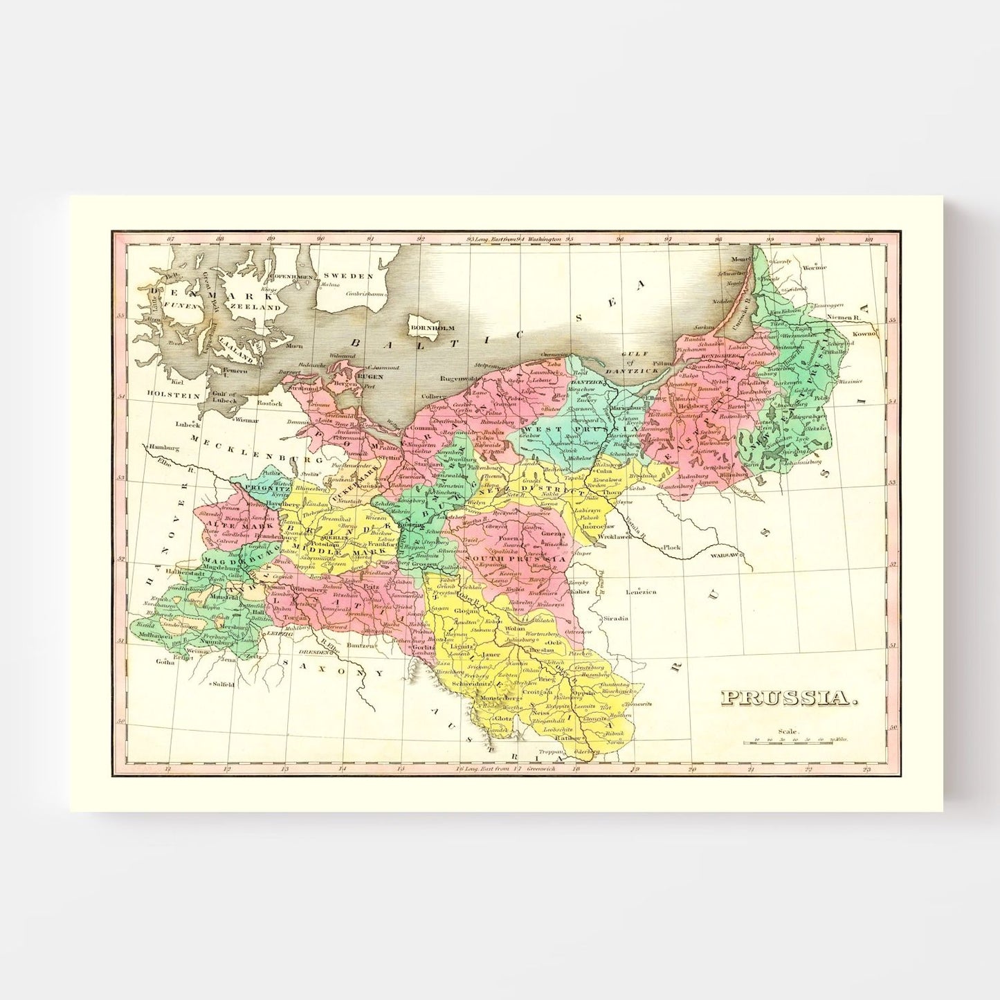 Vintage Map of Prussia, 1831