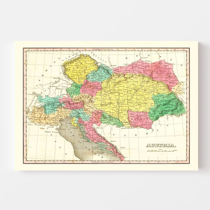 Vintage Map of Austria, 1831