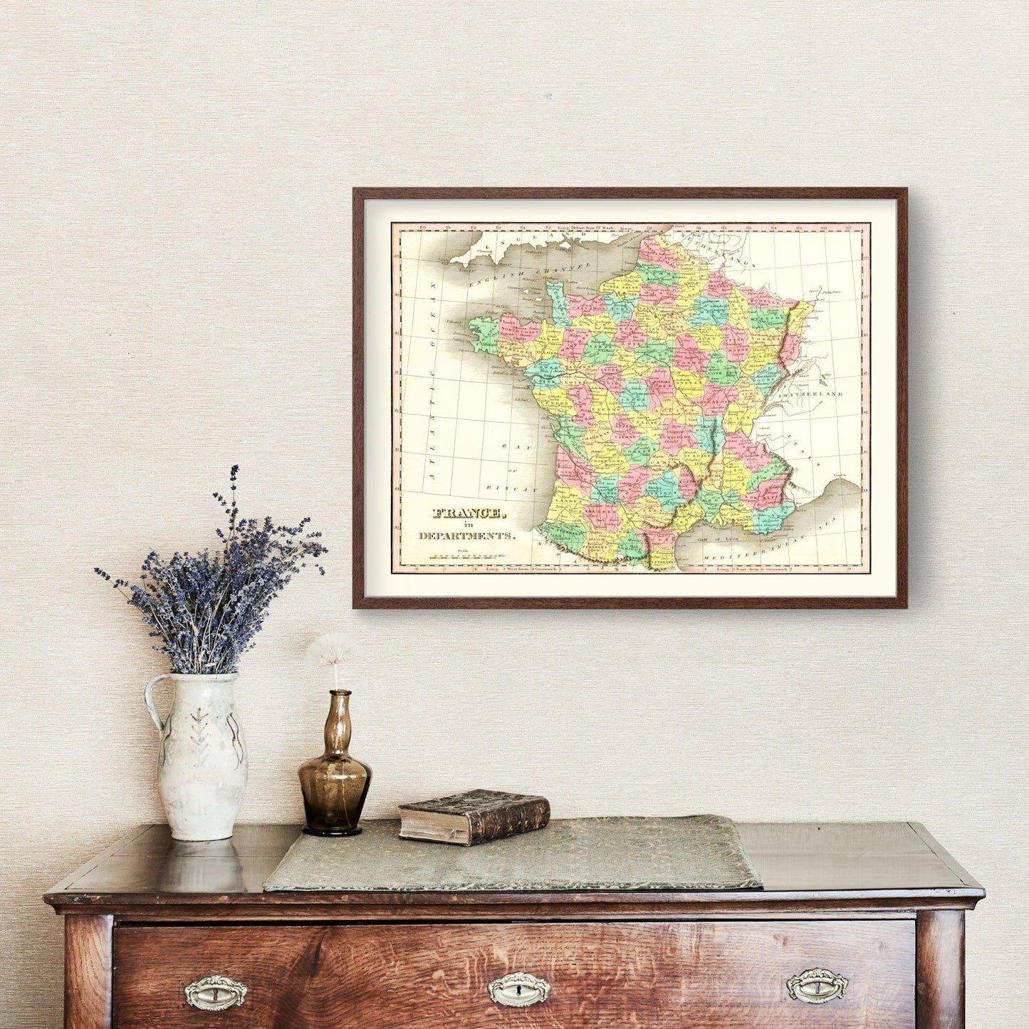 Old Map of France by Departments, 1831
