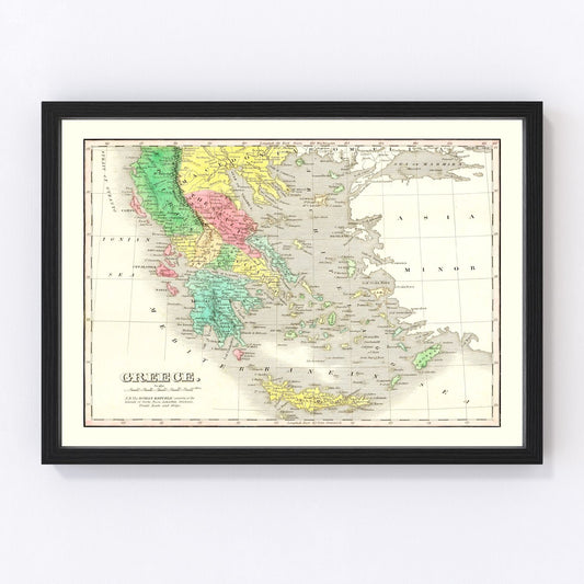 Vintage map of Greece, 1831