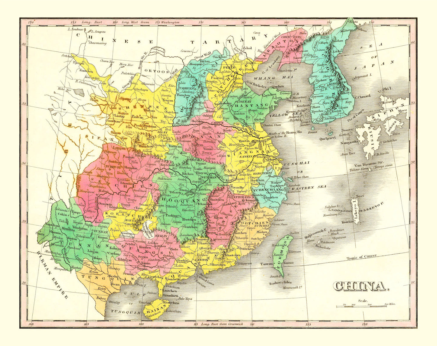 Vintage Map of China, 1831