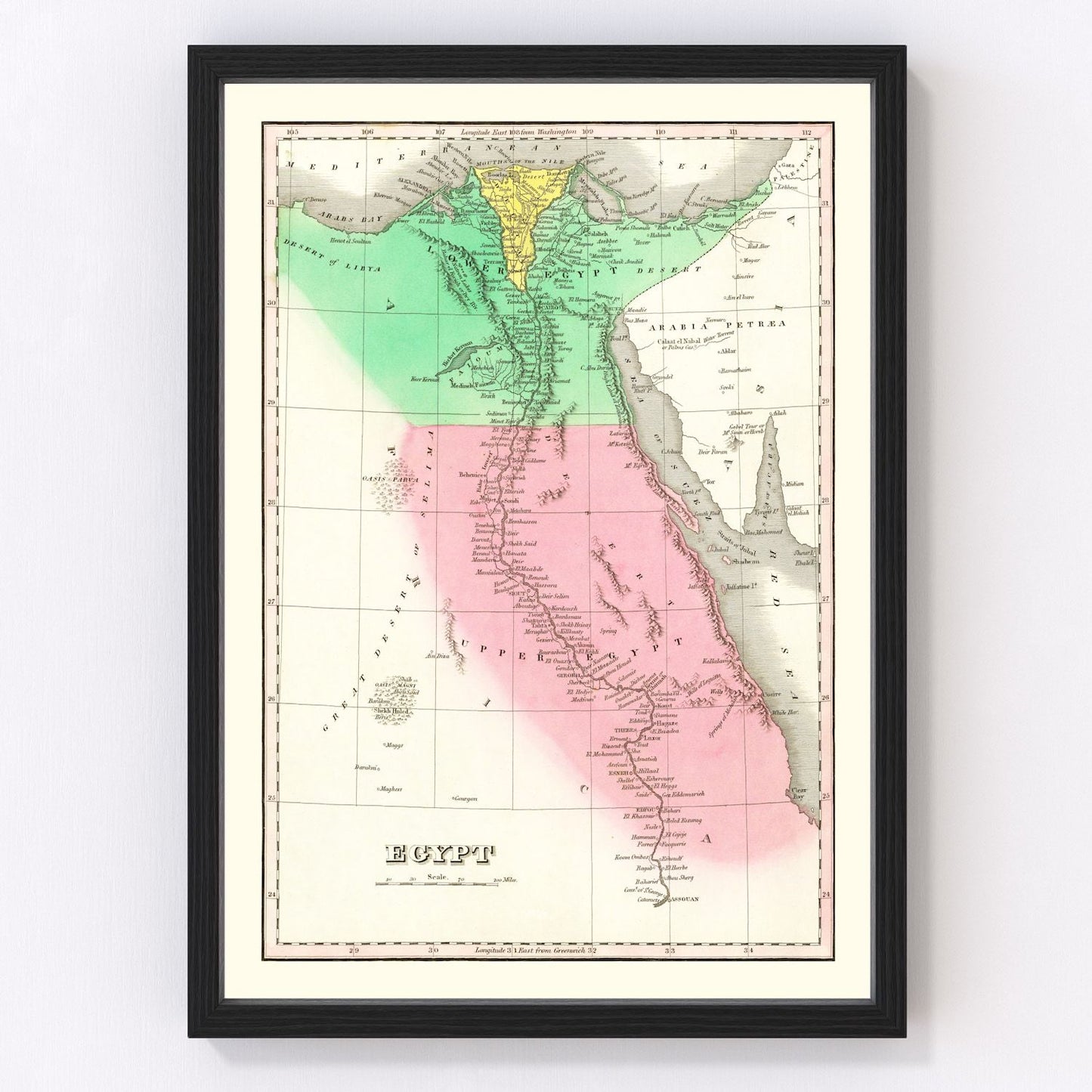 Vintage map of Egypt, 1831