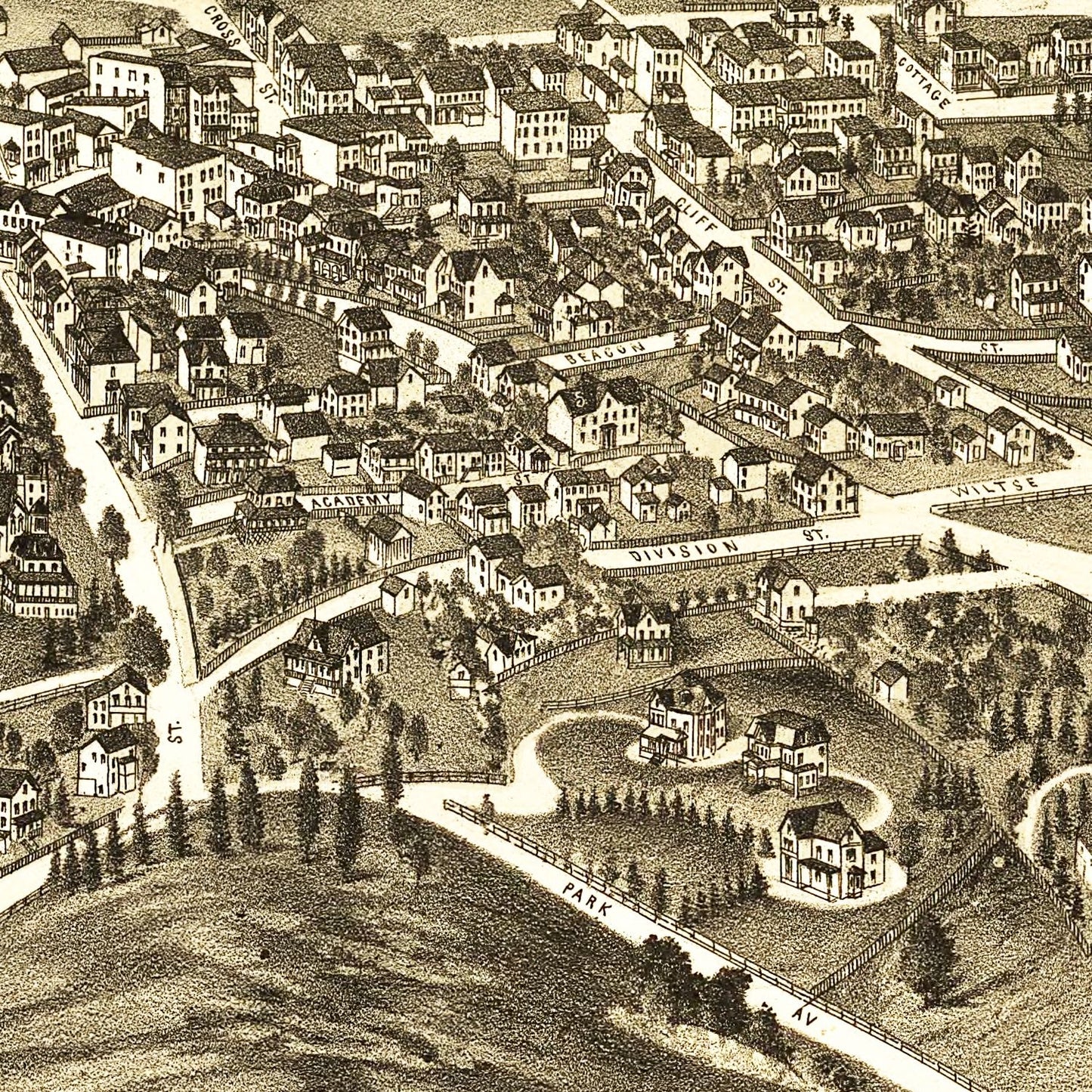 Vintage Map of Fishkill, New York, 1886