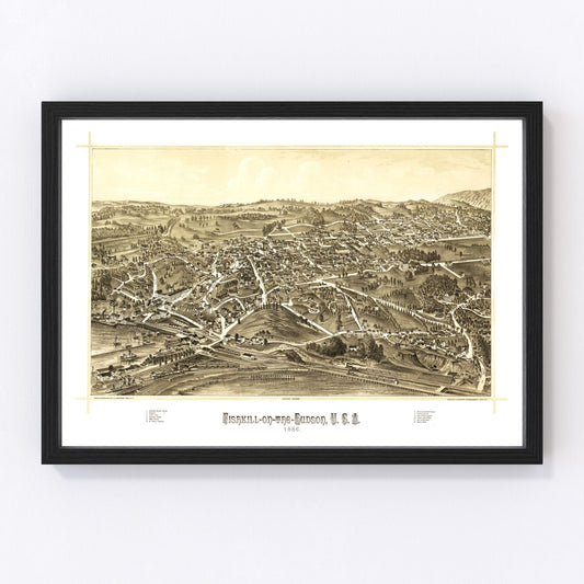 Vintage map of Fishkill, New York, 1886