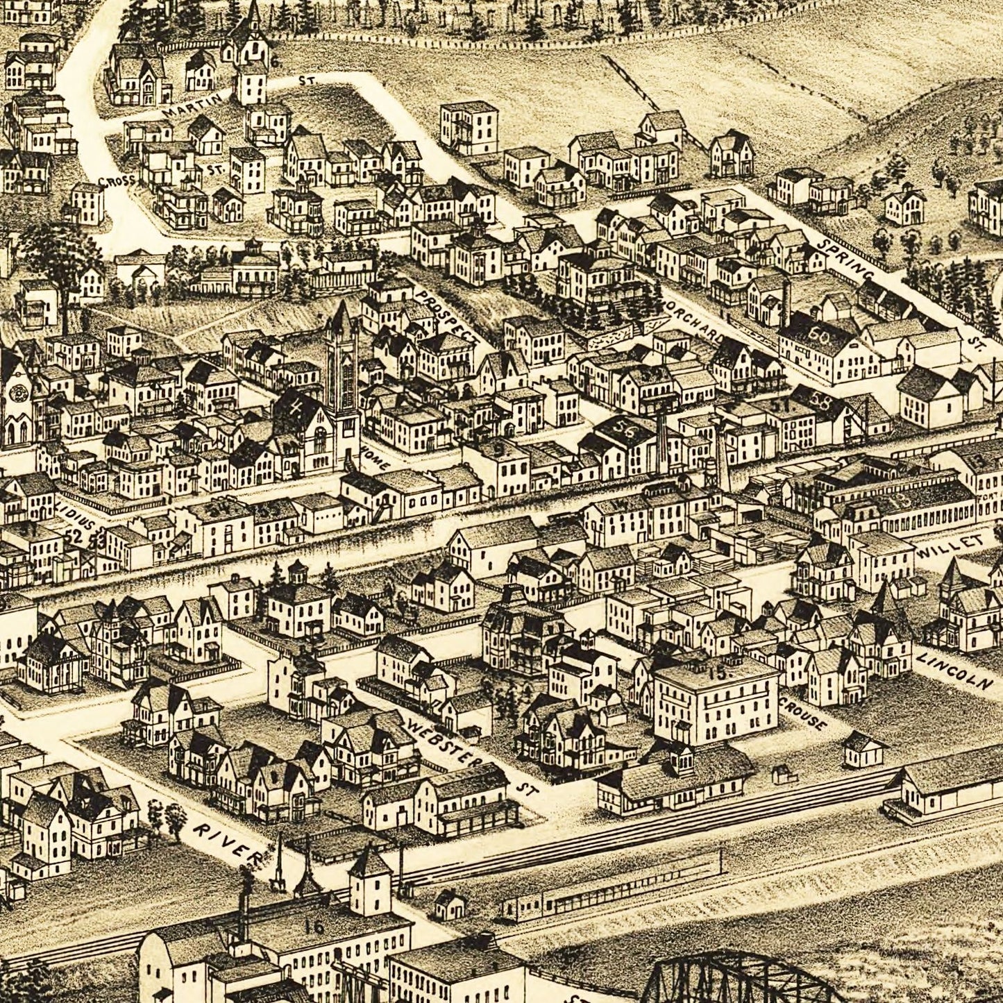 Vintage Map of Fort Plain, New York, 1891