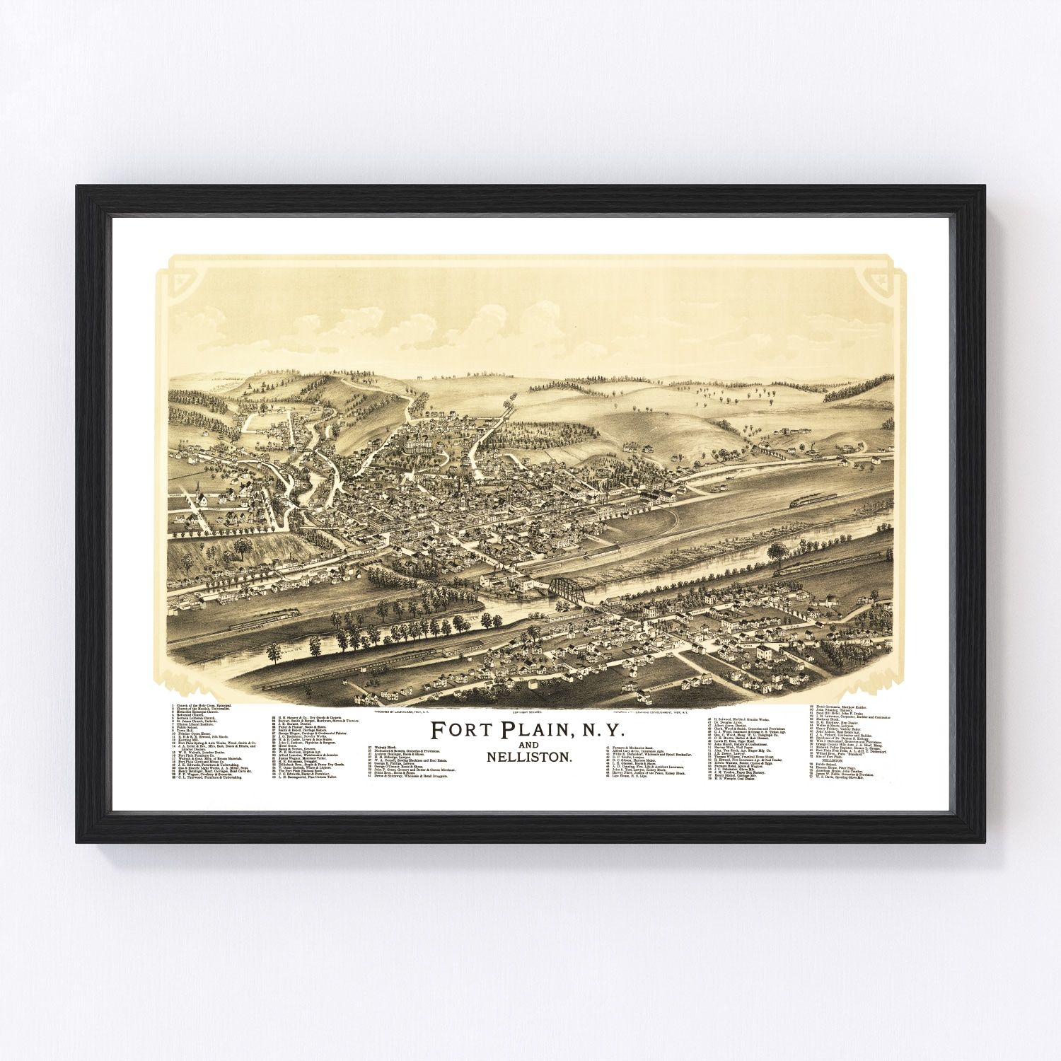 vintage map of Fort Plain, New York, 1891