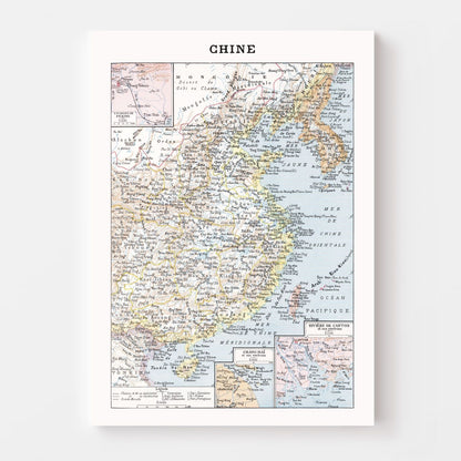 Vintage Map of China, 1900
