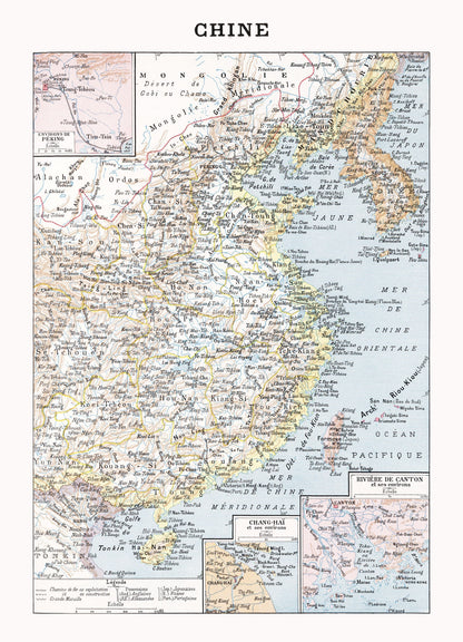 Vintage Map of China, 1900