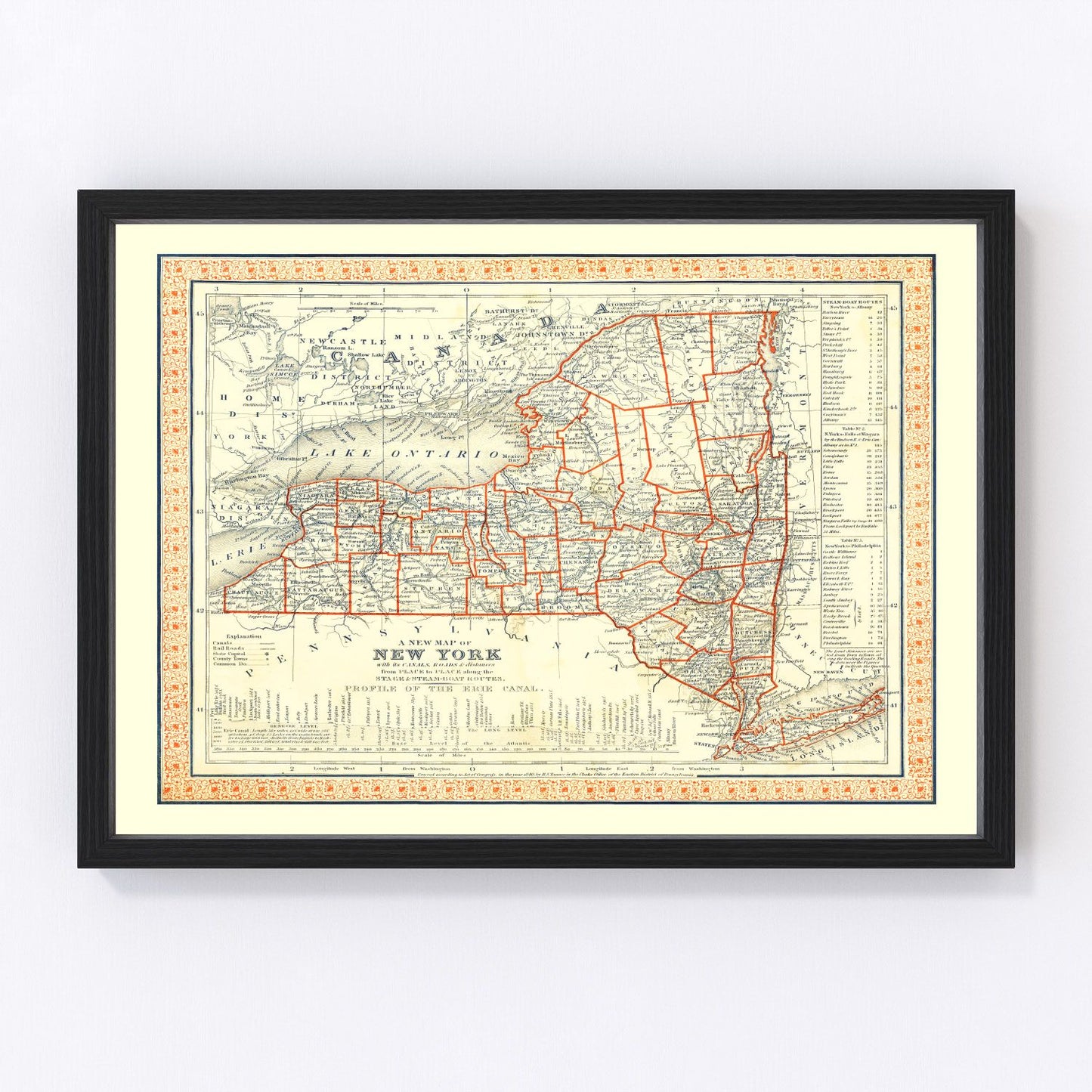 Vintage map of New York, 1846