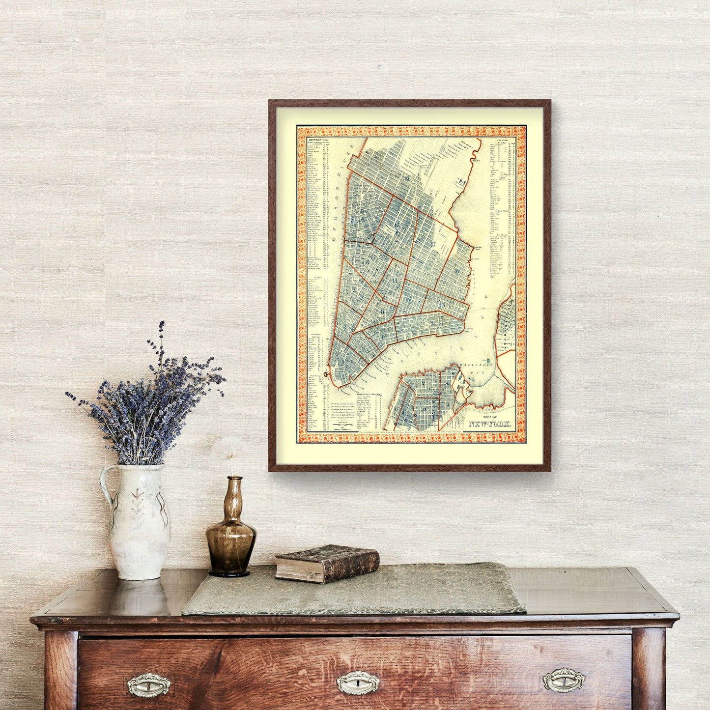 Vintage Map of New York City, New York, 1846