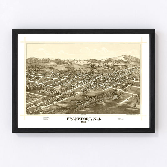 vintage map of Frankfort, New York, 1887