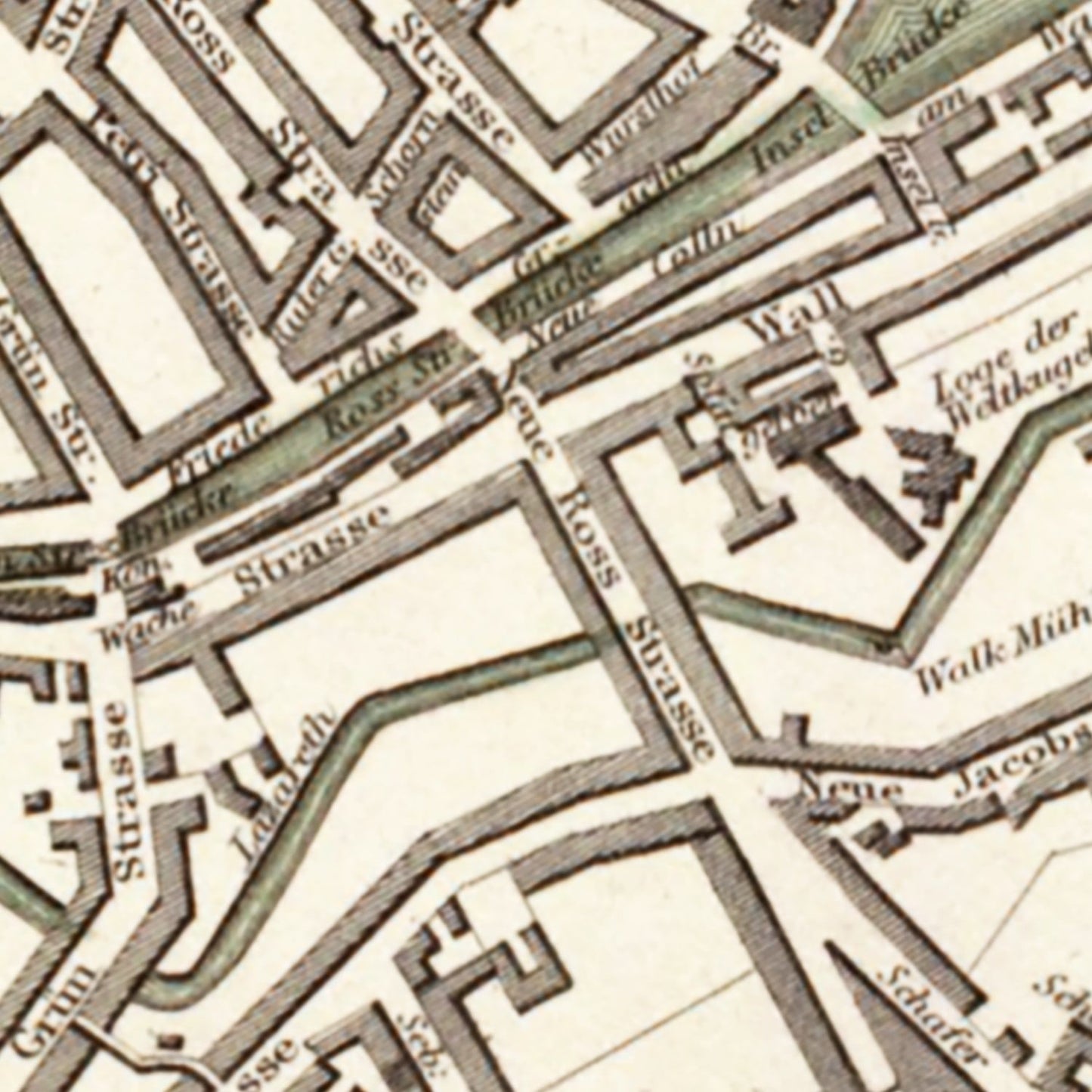 Vintage Map of Berlin, Germany, 1833
