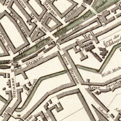Vintage Map of Berlin, Germany, 1833