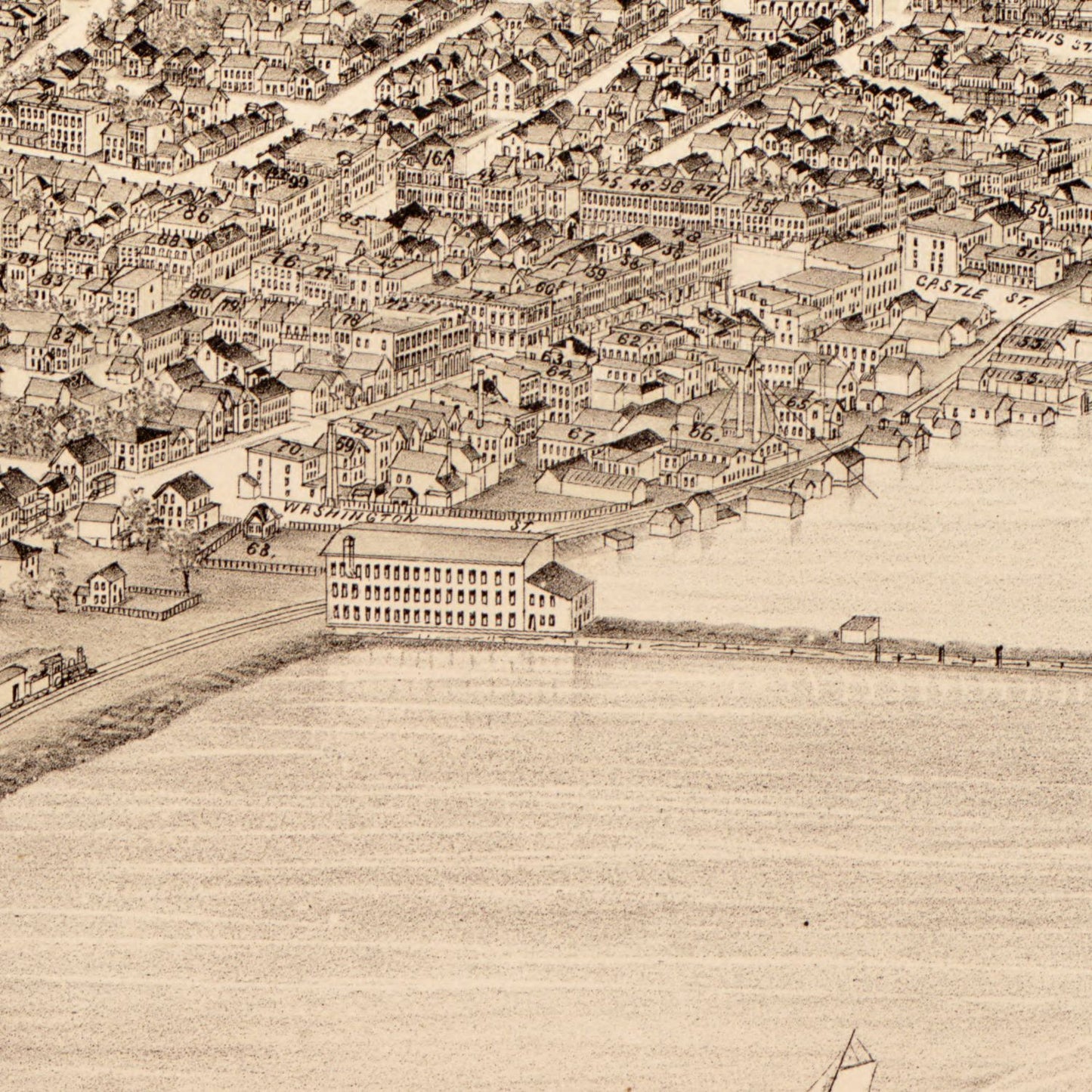 Vintage Map of Geneva, New York, 1893