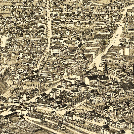 Vintage Map of Glens Falls, New York, 1884