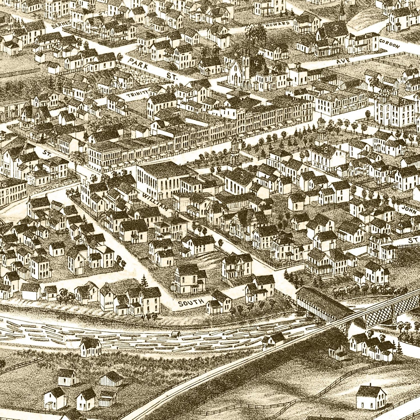 Vintage Map of Gouverneur, New York, 1885
