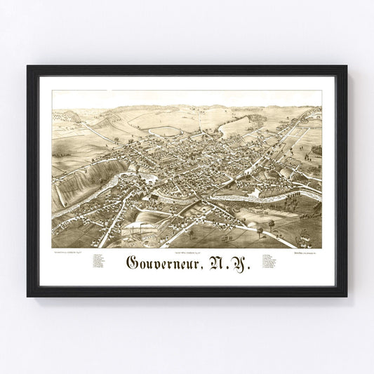 Vintage map of Gouverneur, New York, 1885
