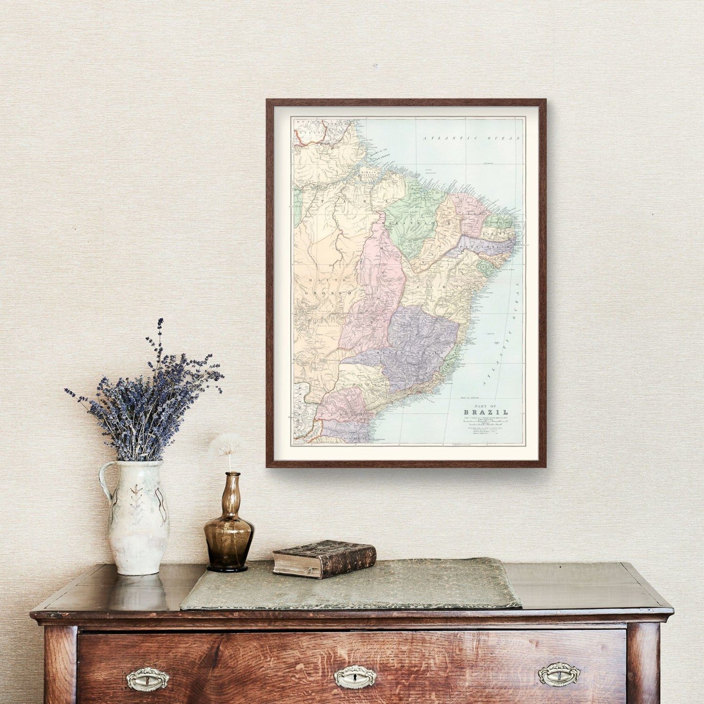 Vintage Map of Brazil 1904