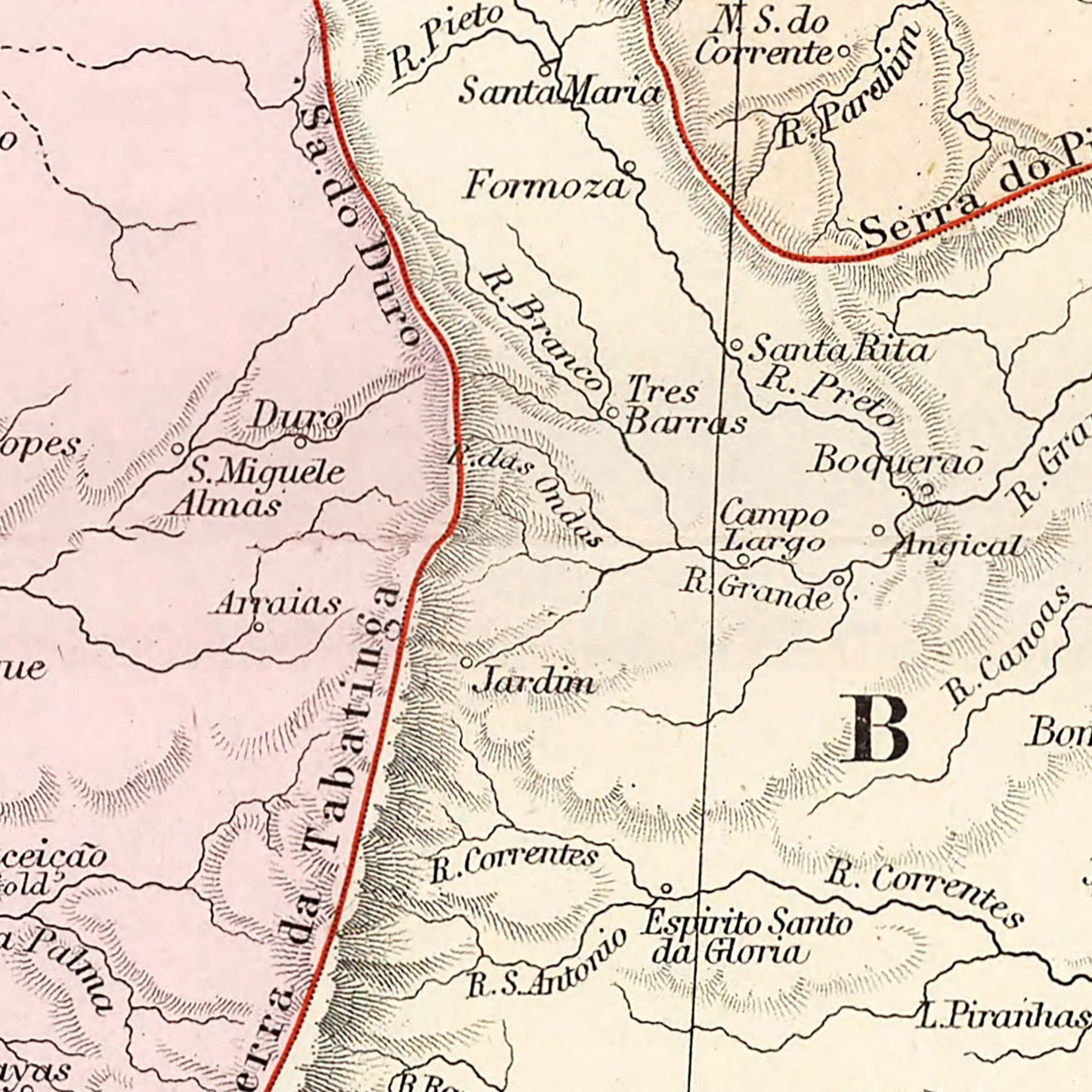 Vintage Map of Brazil 1904