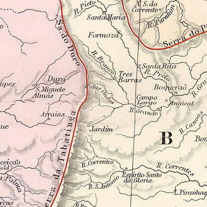 Vintage Map of Brazil 1904