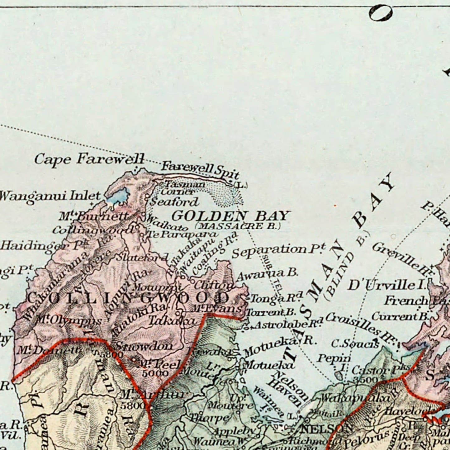 Vintage Map of New Zealand, 1904