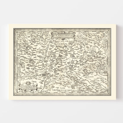 Vintage Map of Transylvania, 1665