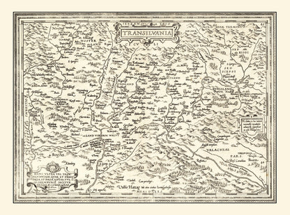 Vintage Map of Transylvania, 1665