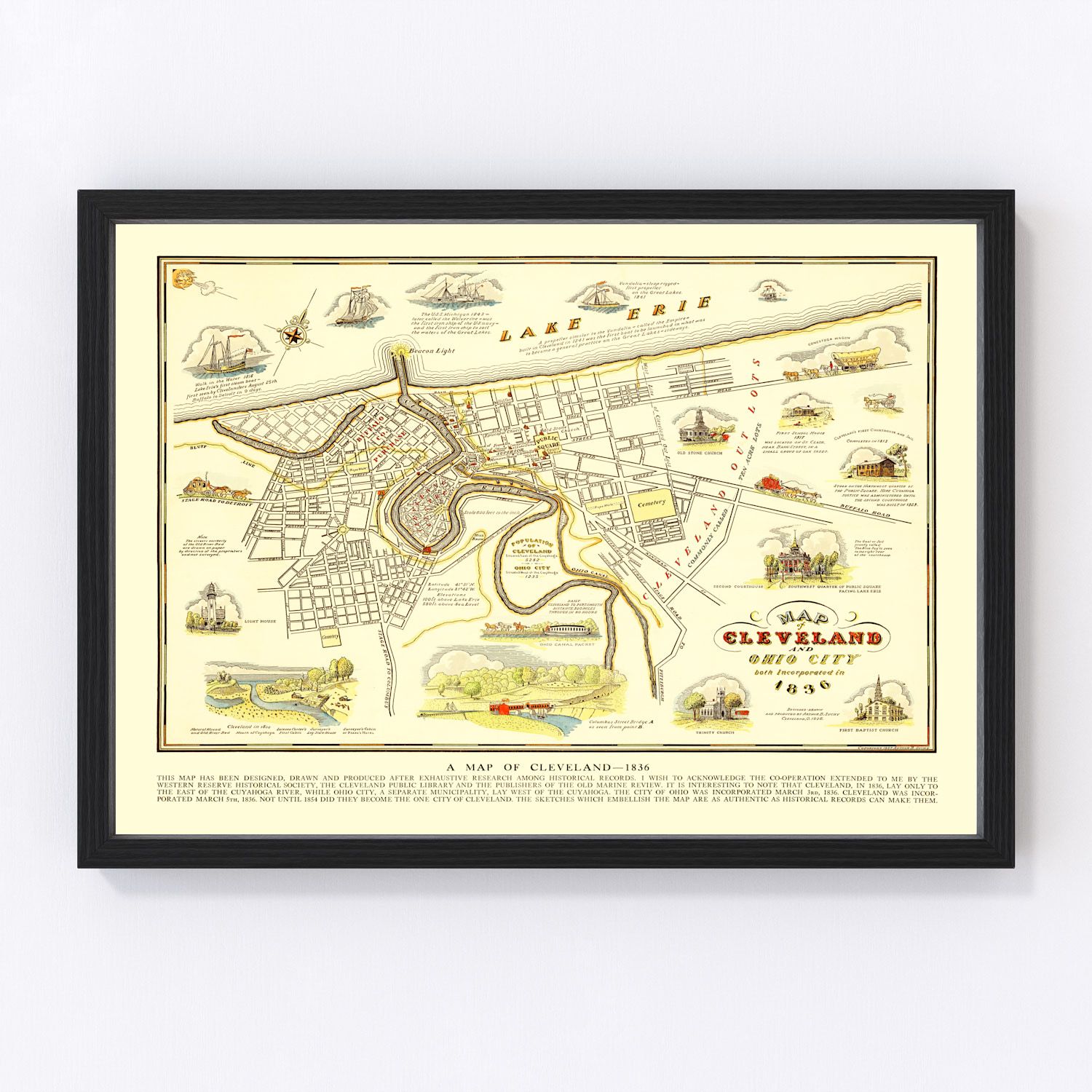 vintage map of Cleveland, Ohio, 1937