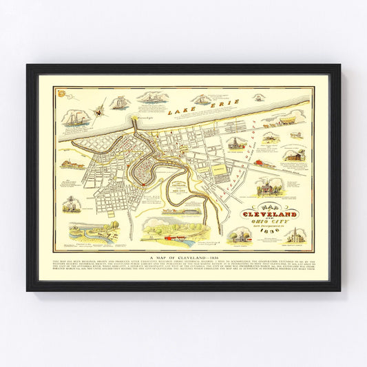 vintage map of Cleveland, Ohio, 1937