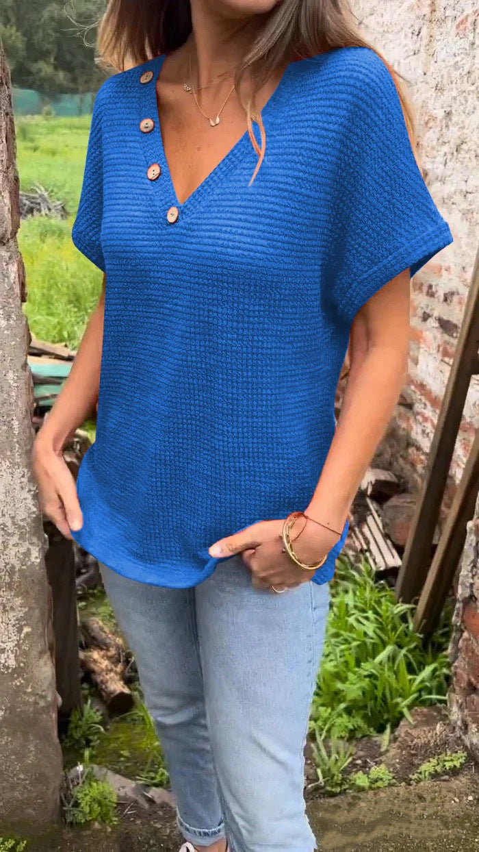 CozyWaffle Knit Top: Effortless Style Meets Everyday Comfort