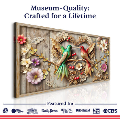 3D Hummingbirds Canvas Wall Art VII