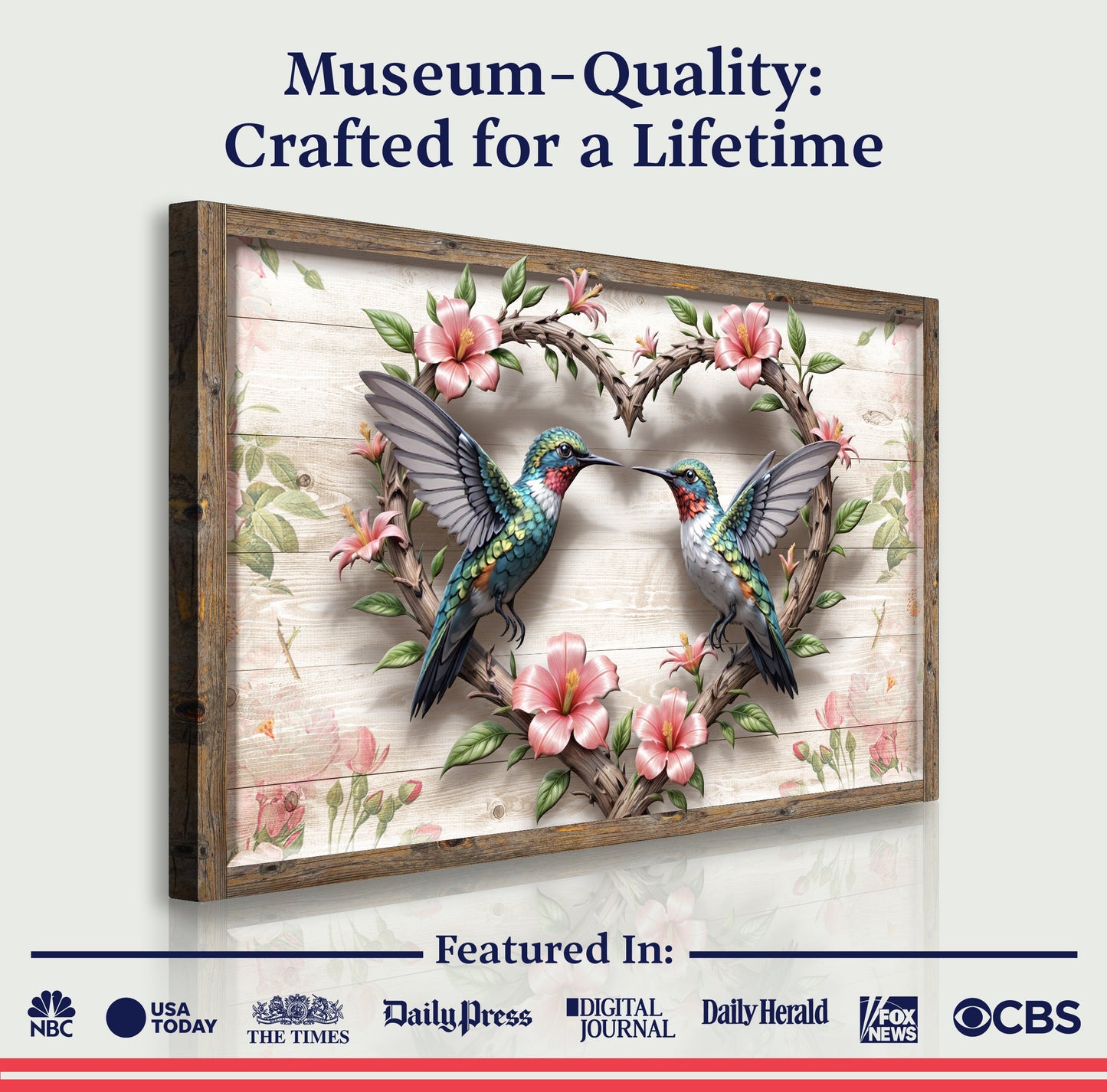 3D Hummingbirds Canvas Wall Art II